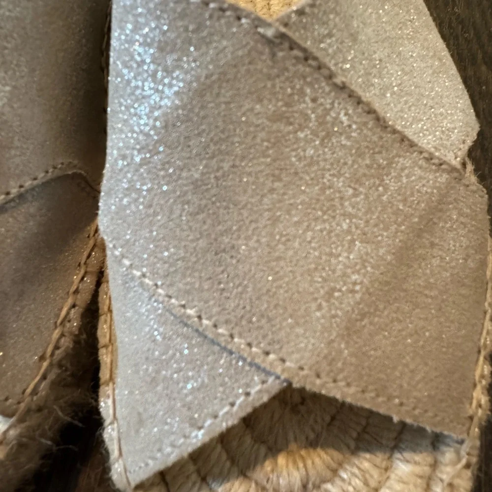 Alpargatus Shimmery Silver/Gold Espadrille Slides